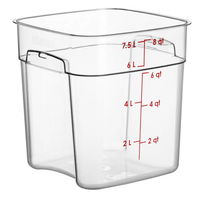 Cambro 8SFSPROCW135 CamSquare FreshPro Food Container 8 qt Red