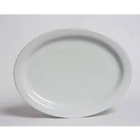 Tuxton CLH132 Platter 1318 x 1018 oval narrow rim Porcelain White