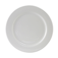 Tuxton 130174 Plate 512 dia round wide rim rolled edge porcelain white 3dz