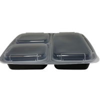 Custom 3C38OZ 38oz 3 Compartment Takeout Container w Lid 150CS 