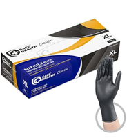 Custom SNF3KECASE XLarge Black Nitrile Disposable Gloves 35 mil 10 BXCS