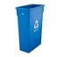 Winco PTC23L Trash Can Recycling Slim Jim 23 gal blue