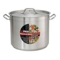 Winco SST16 Induction Stock Pot with cover 16 quart 1158 dia x 10H